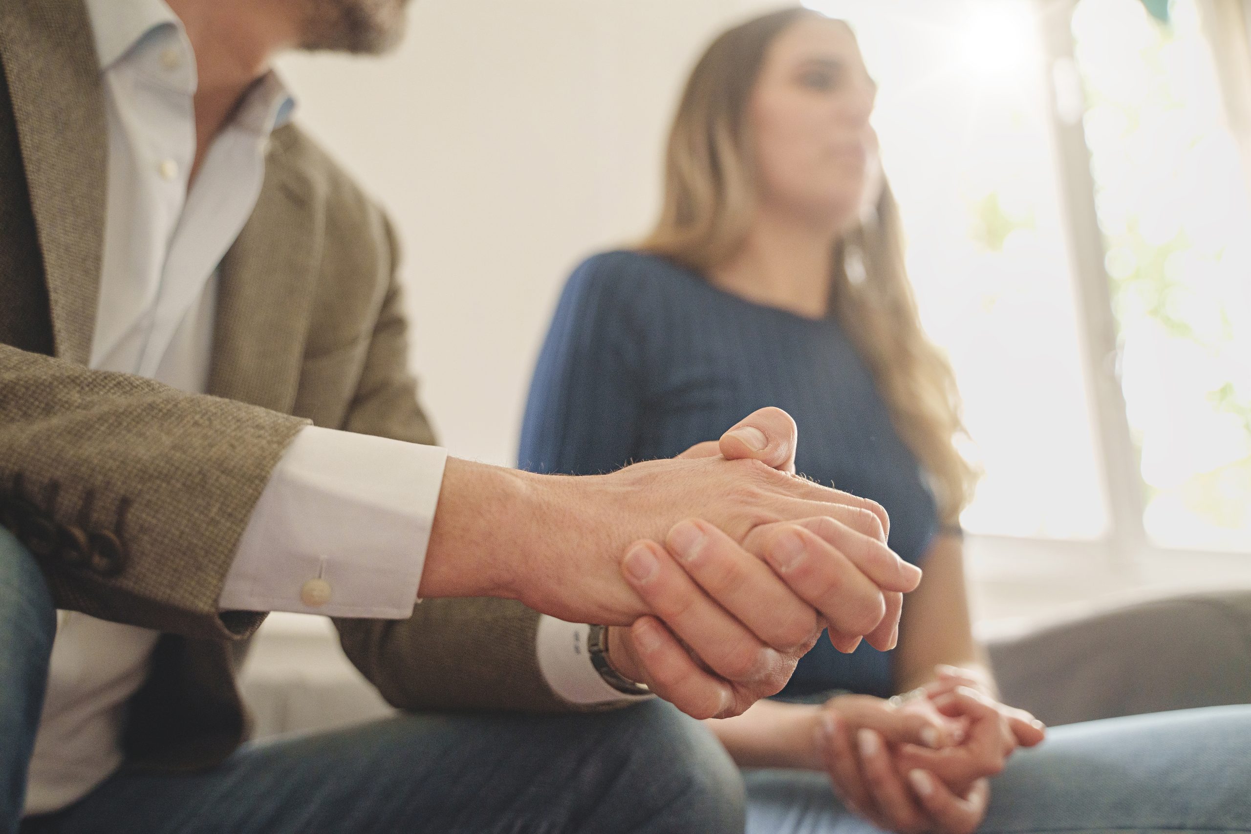Embarrassed Couple at Family Therapist
