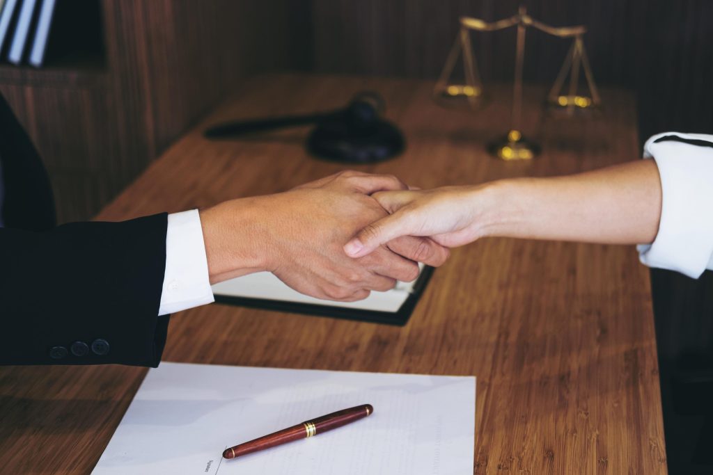 Business People Handshake in Office, Agreement Concept